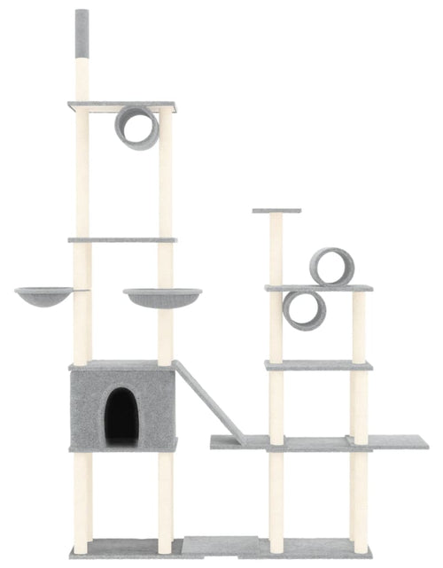 Загрузите изображение в средство просмотра галереи, Ansamblu pisici cu stâlpi din funie sisal, gri deschis, 279 cm Lando - Lando
