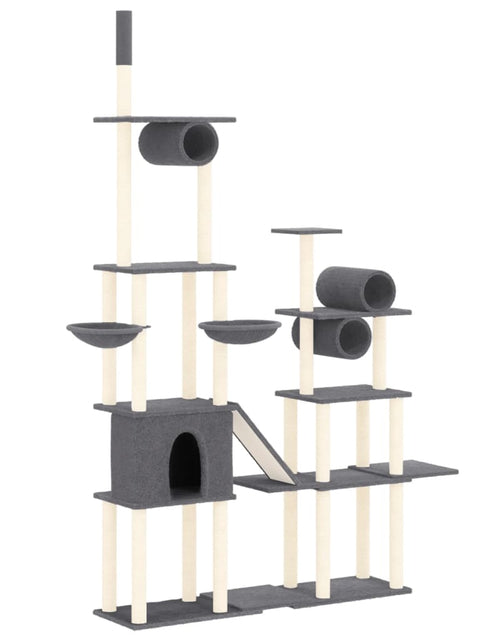 Загрузите изображение в средство просмотра галереи, Ansamblu de pisici, stâlpi din funie sisal, gri închis, 279 cm Lando - Lando
