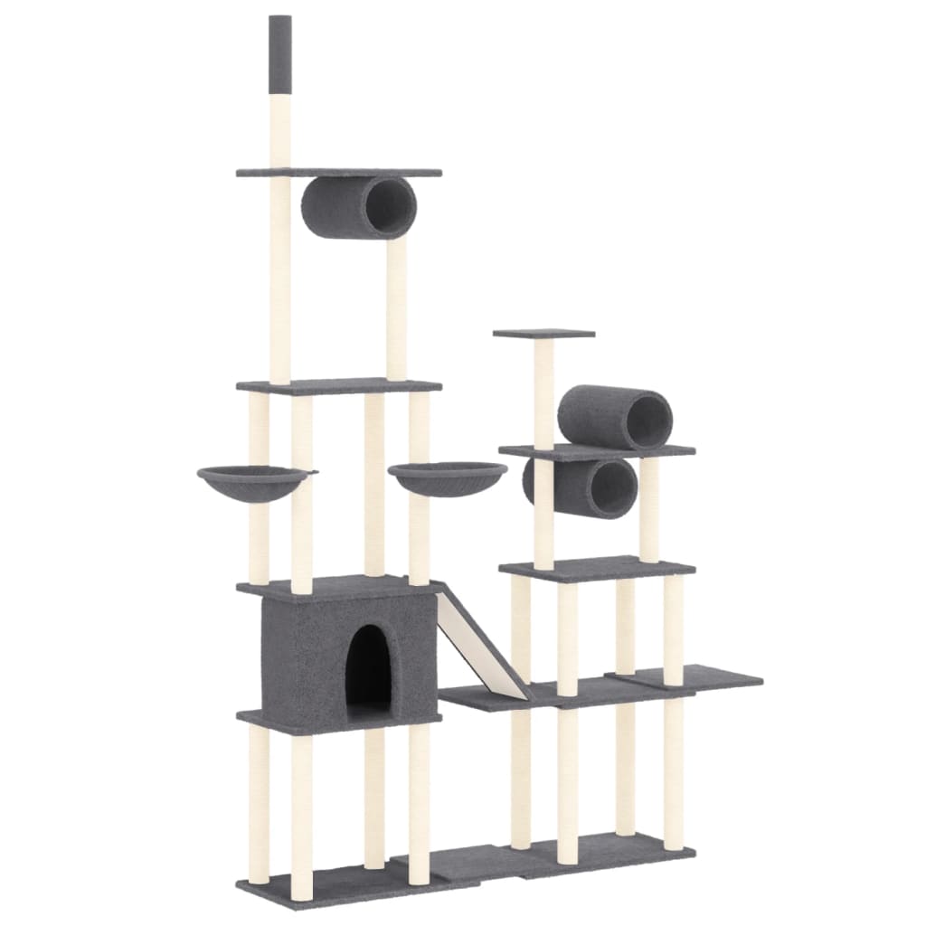 Ansamblu de pisici, stâlpi din funie sisal, gri închis, 279 cm Lando - Lando