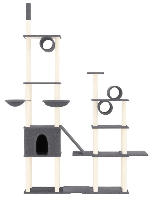 Încărcați imaginea în vizualizatorul Galerie, Ansamblu de pisici, stâlpi din funie sisal, gri închis, 279 cm Lando - Lando
