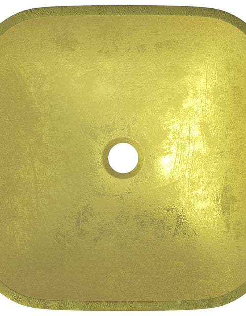 Încărcați imaginea în vizualizatorul Galerie, Chiuvetă din sticlă, auriu, 42x42x14 cm Lando - Lando
