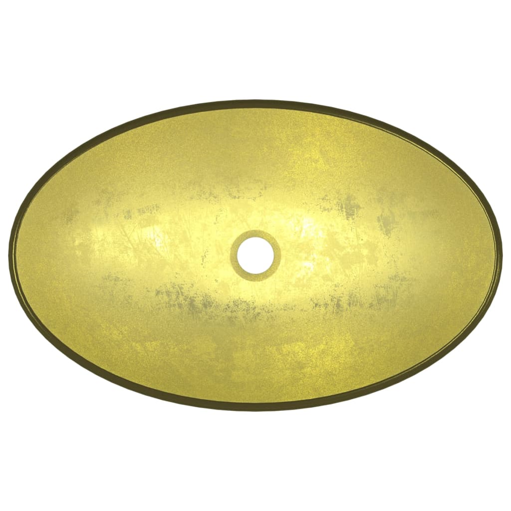 Chiuvetă din sticlă securizată, auriu, 54,5x35x15,5 cm Lando - Lando