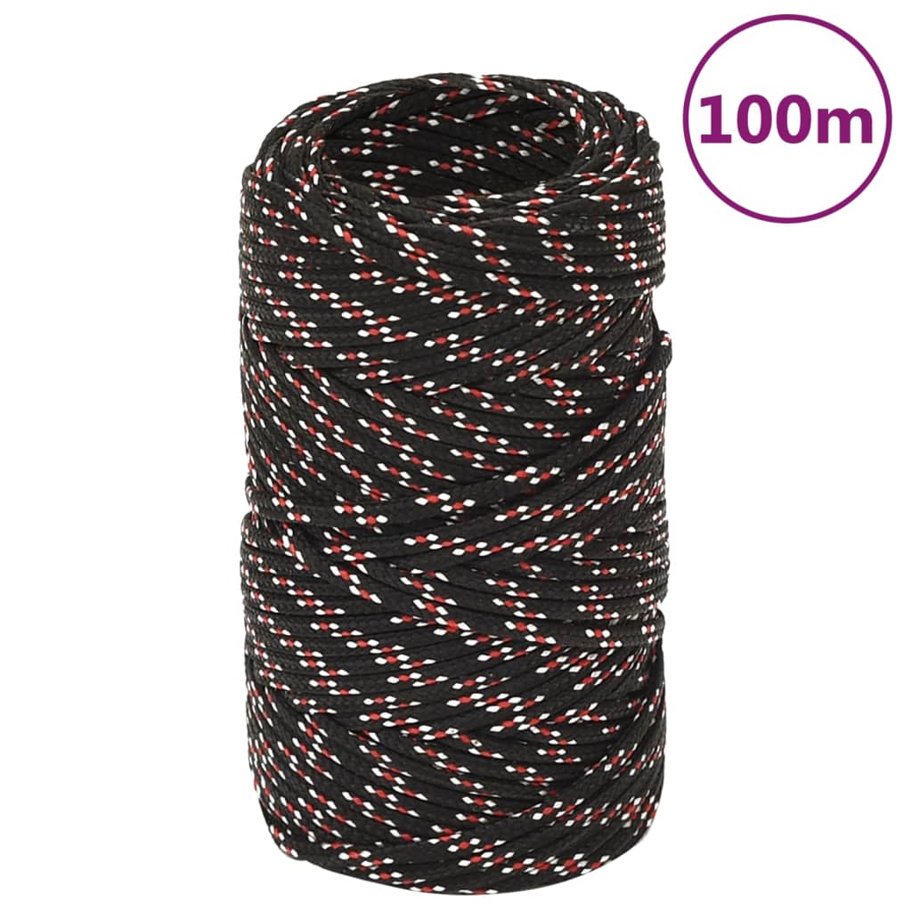 Frânghie de barcă, negru, 2 mm, 100 m, polipropilenă Lando - Lando