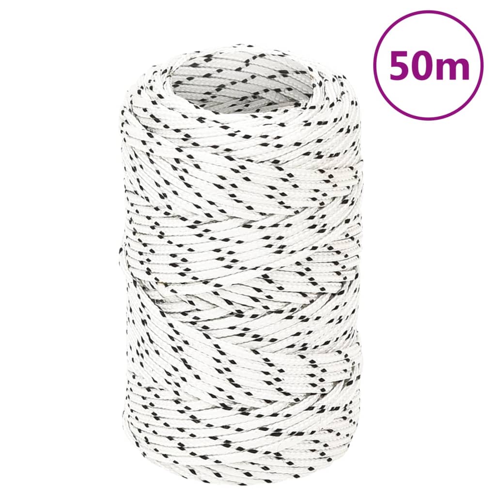 Frânghie împletită pentru barcă, alb, 2 mm x 50 m, poliester Lando - Lando