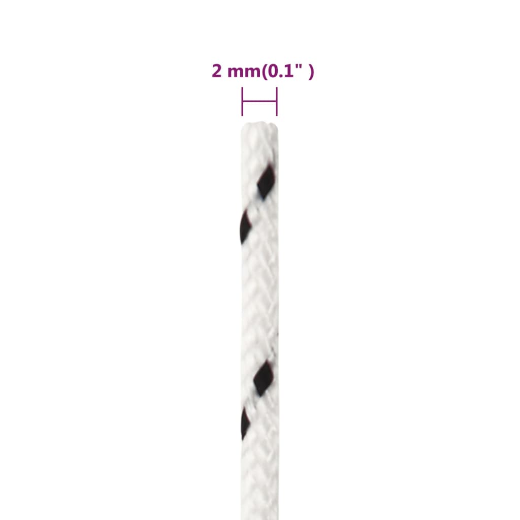 Frânghie împletită pentru barcă, alb, 2 mm x 250 m, poliester Lando - Lando