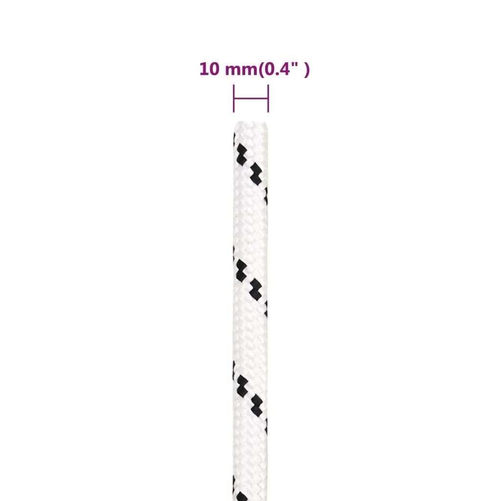 Frânghie împletită pentru barcă, alb, 10 mm x 25 m, poliester Lando - Lando