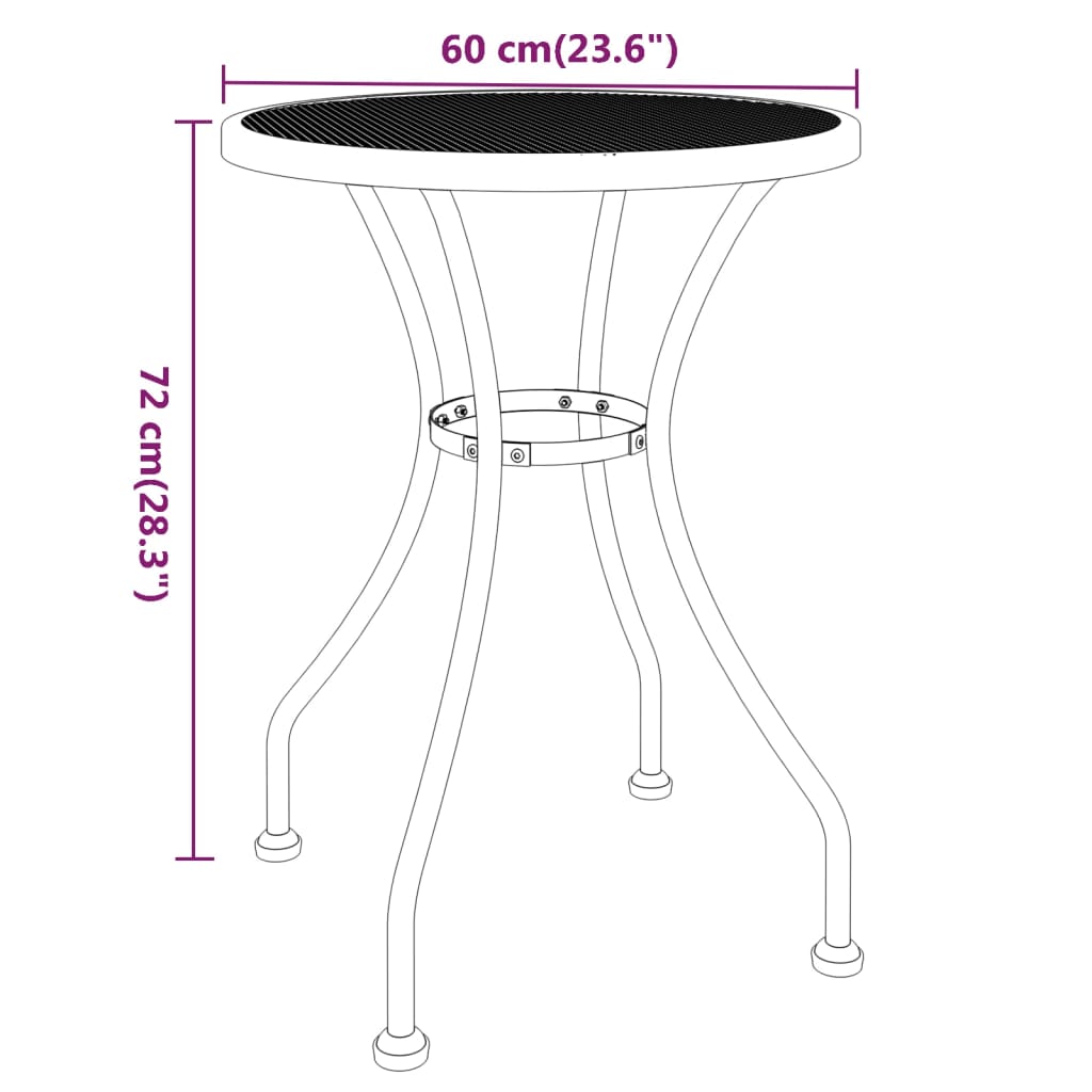 Set mobilier grădină 3 piese antracit plasă metalică expandată - Lando