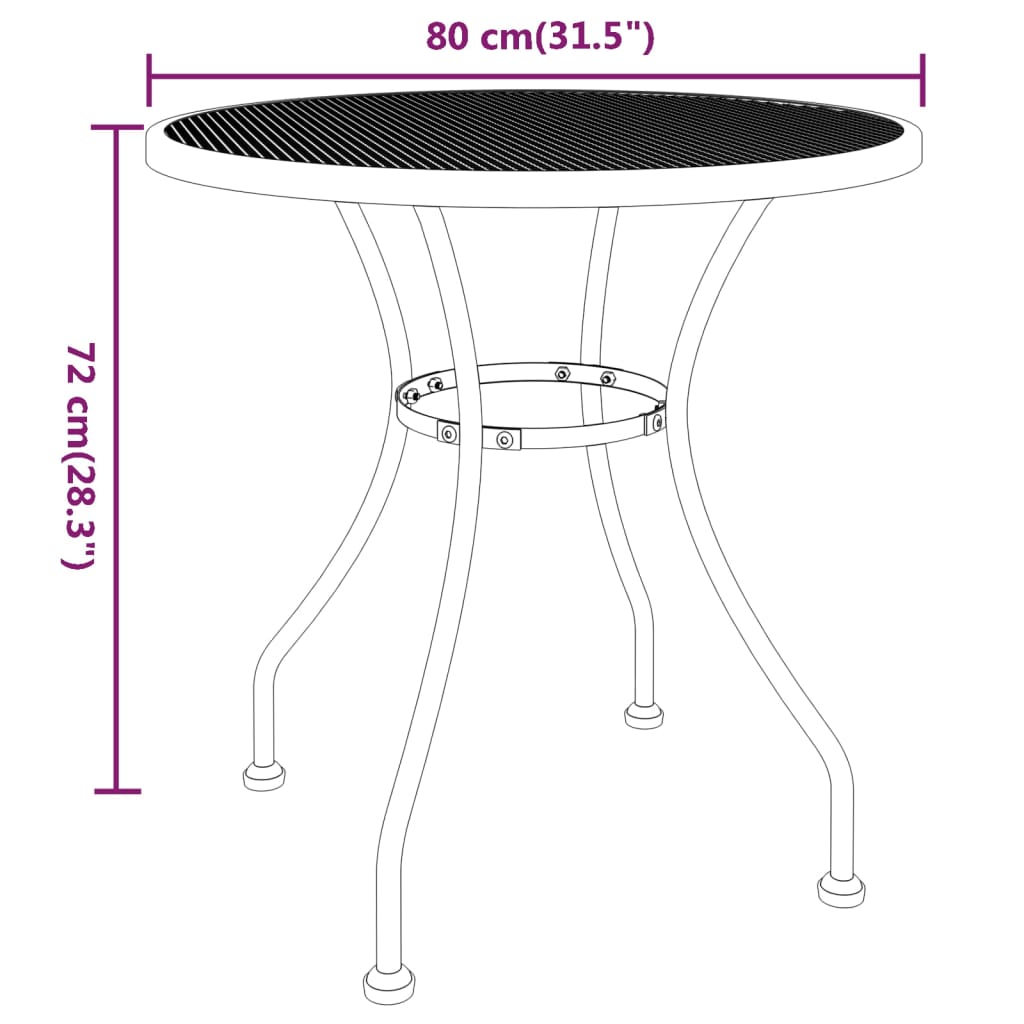 Set mobilier grădină 3 piese antracit plasă metalică expandată - Lando