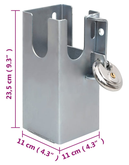 Загрузите изображение в средство просмотра галереи, Dispozitiv blocare cârlig remorcă argintiu 11x11x23,5 cm oțel - Lando
