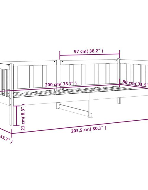 Încărcați imaginea în vizualizatorul Galerie, Pat de zi, negru, 80x200 cm, lemn masiv de pin - Lando
