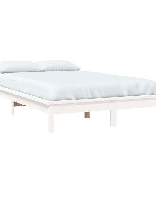 Încărcați imaginea în vizualizatorul Galerie, Cadru de pat King Size 5FT, alb, 150x200 cm, lemn masiv de pin - Lando
