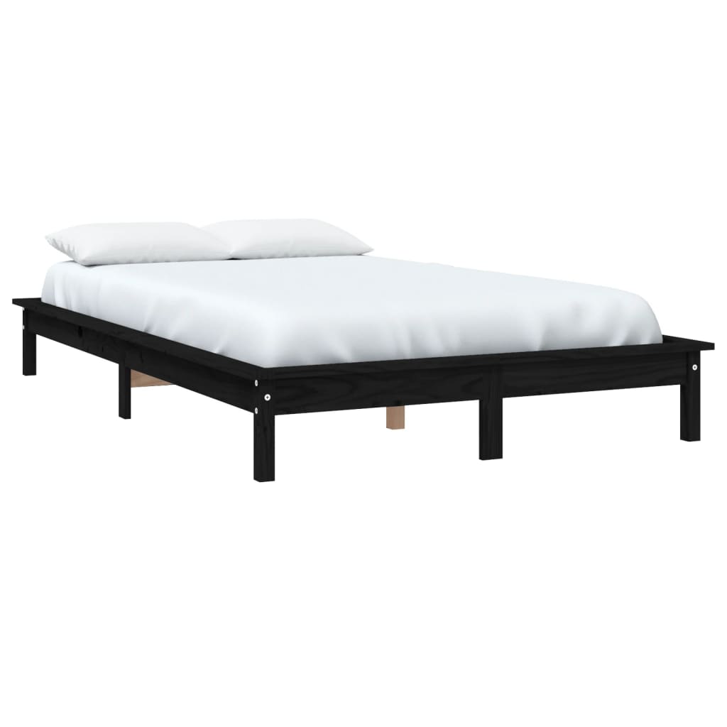 Cadru de pat Super King, negru, 180x200 cm, lemn masiv de pin - Lando