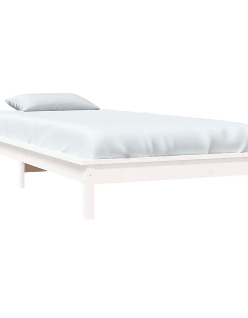 Încărcați imaginea în vizualizatorul Galerie, Cadru de pat, alb, 75x190 cm, single mic, lemn masiv de pin - Lando
