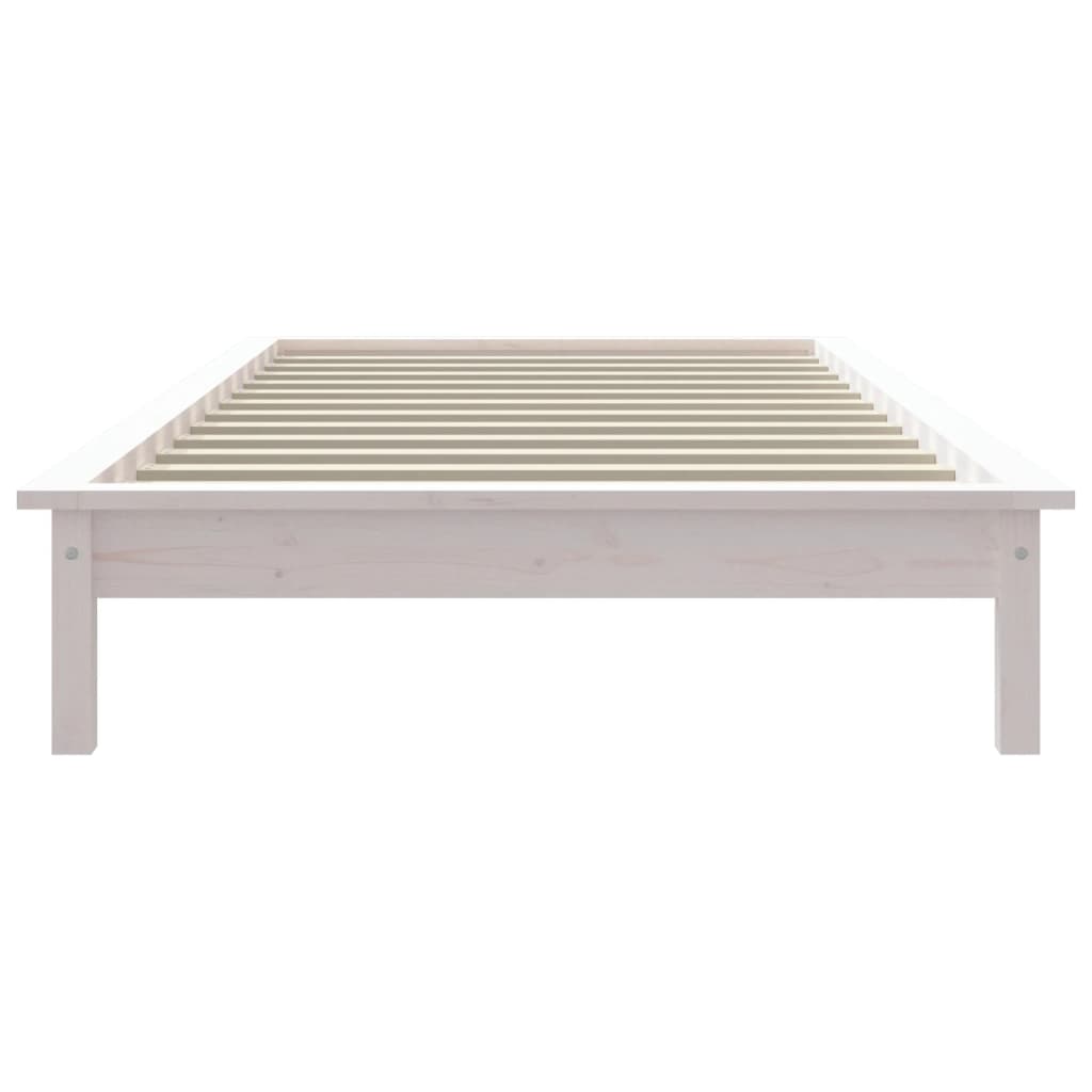 Cadru de pat, alb, 75x190 cm, single mic, lemn masiv de pin - Lando