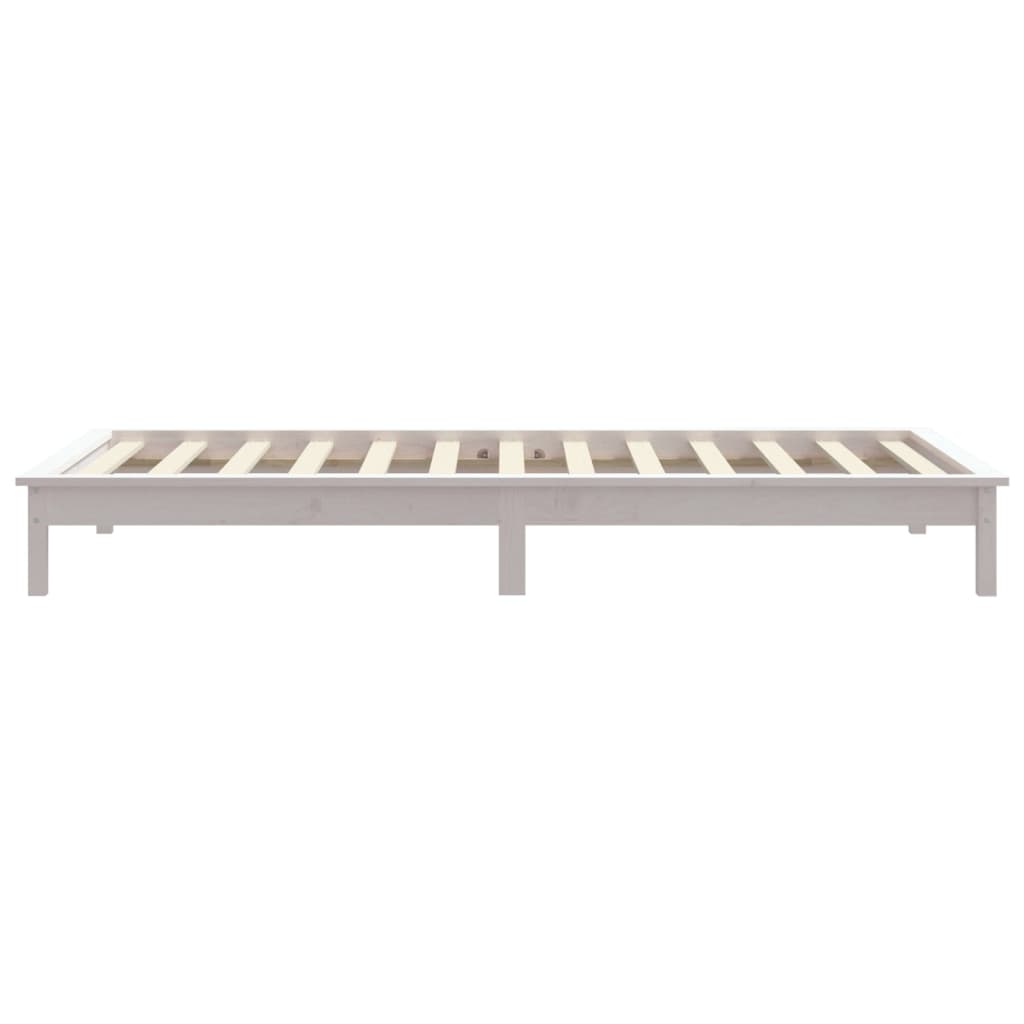 Cadru de pat, alb, 75x190 cm, single mic, lemn masiv de pin - Lando