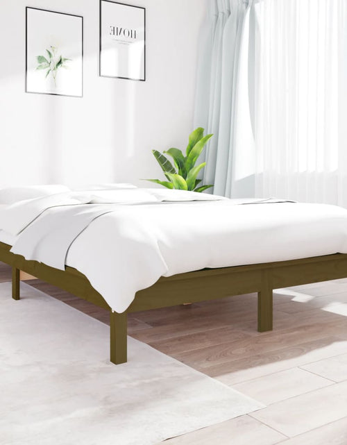 Încărcați imaginea în vizualizatorul Galerie, Cadru de pat mic dublu 4FT maro miere 120x190 cm lemn masiv pin - Lando
