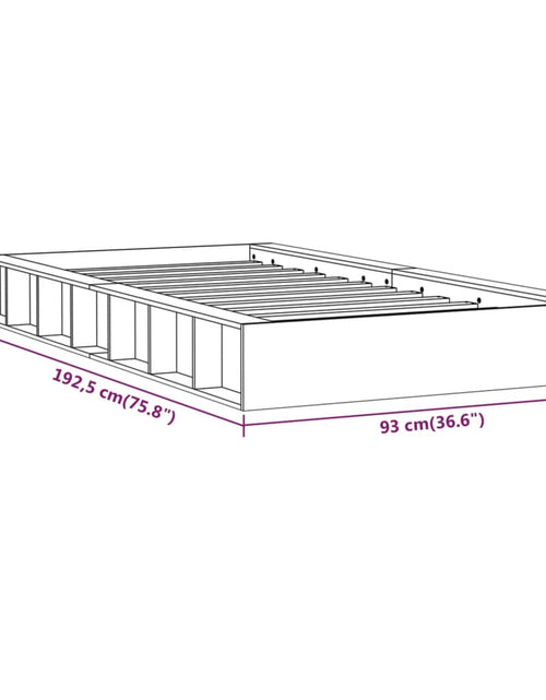 Încărcați imaginea în vizualizatorul Galerie, Cadru de pat mic single 2FT6, 75x190 cm, lemn masiv - Lando
