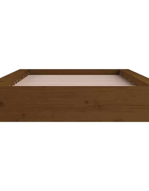 Încărcați imaginea în vizualizatorul Galerie, Cadru de pat mic Single 2FT6 maro miere 75x190 cm lemn masiv - Lando
