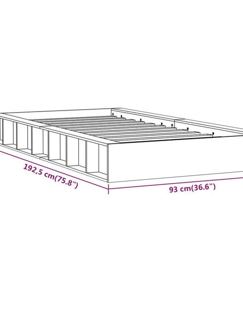 Încărcați imaginea în vizualizatorul Galerie, Cadru de pat mic Single 2FT6 maro miere 75x190 cm lemn masiv - Lando
