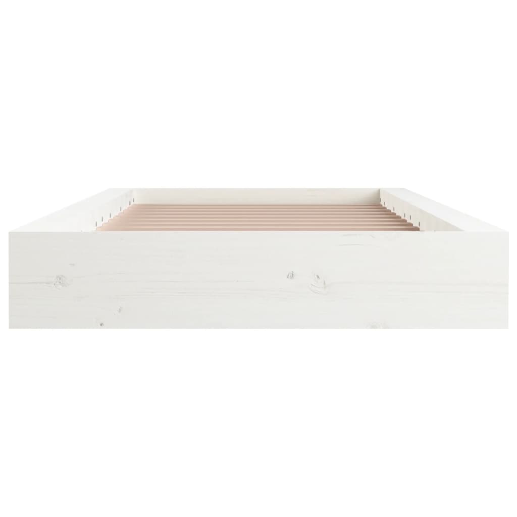 Cadru de pat single 3FT, alb, 90x190 cm, lemn masiv - Lando