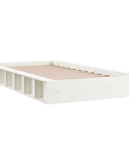 Încărcați imaginea în vizualizatorul Galerie, Cadru de pat dublu 4FT6, alb, 135x190 cm, lemn masiv - Lando
