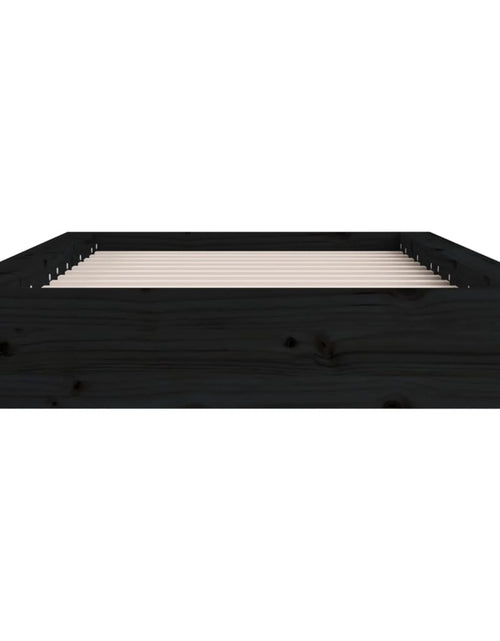 Încărcați imaginea în vizualizatorul Galerie, Cadru de pat dublu 4FT6, negru, 135x190 cm, lemn masiv - Lando
