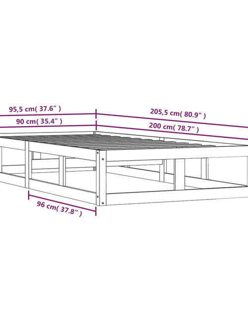 Încărcați imaginea în vizualizatorul Galerie, Cadru de pat, 90x200 cm, lemn masiv - Lando
