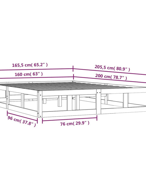Загрузите изображение в средство просмотра галереи, Cadru de pat, alb, 160x200 cm, lemn masiv - Lando
