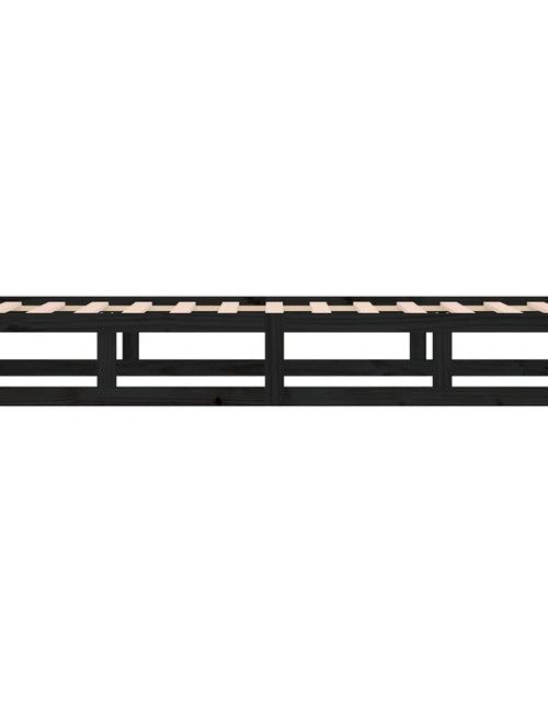 Încărcați imaginea în vizualizatorul Galerie, Cadru de pat mic single 2FT6, negru, 75x190 cm, lemn masiv - Lando
