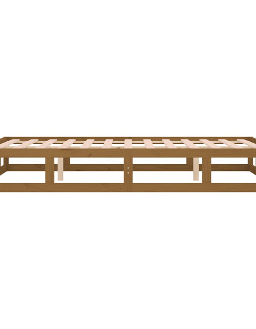Încărcați imaginea în vizualizatorul Galerie, Cadru de pat mic dublu 4FT maro miere, 120x190 cm, lemn masiv - Lando
