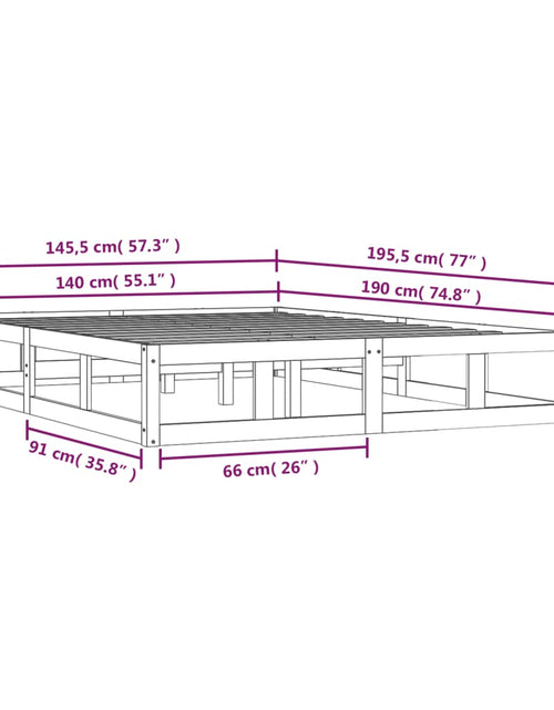 Загрузите изображение в средство просмотра галереи, Cadru de pat, alb, 140x190 cm, lemn masiv - Lando

