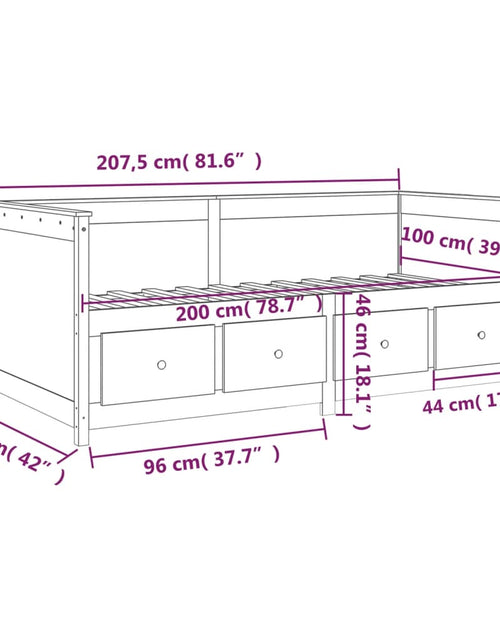 Încărcați imaginea în vizualizatorul Galerie, Pat de zi, alb, 100x200 cm, lemn masiv de pin - Lando
