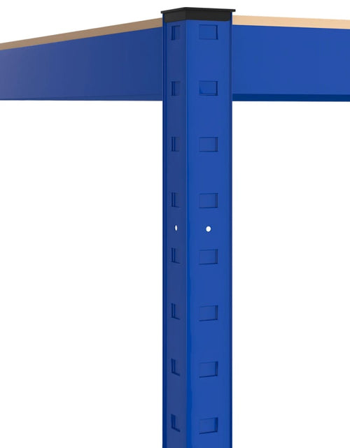 Загрузите изображение в средство просмотра галереи, Raft de colț cu 4 niveluri, albastru, oțel și lemn compozit - Lando
