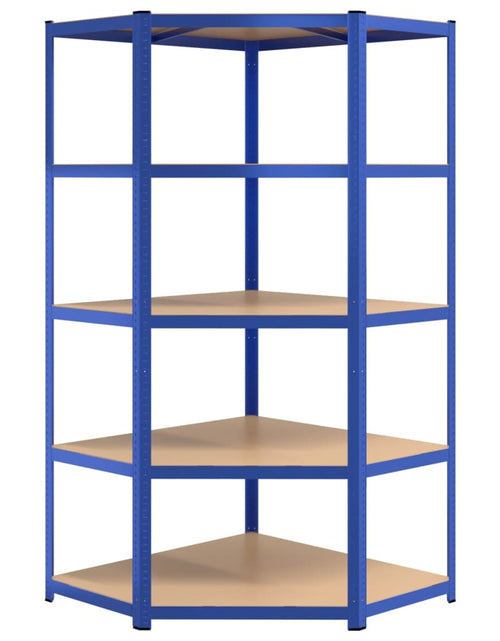 Încărcați imaginea în vizualizatorul Galerie, Raft de colț cu 5 niveluri, albastru,
