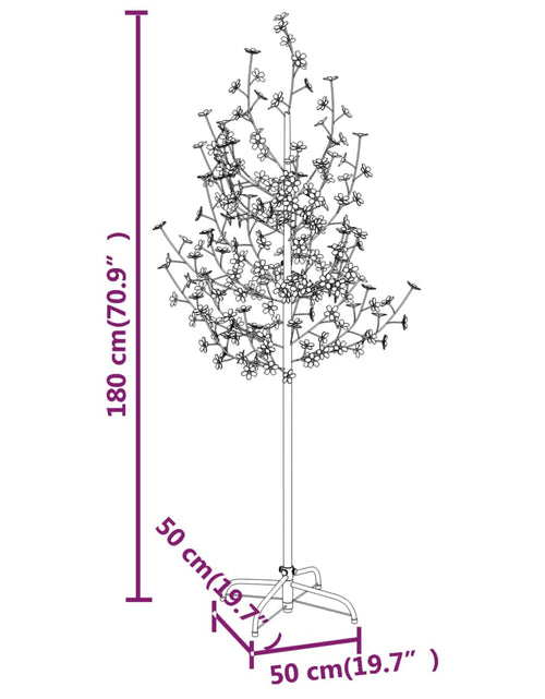 Încărcați imaginea în vizualizatorul Galerie, Copac cu flori de cireș, alb cald, 200 LED-uri, 180 cm Lando - Lando
