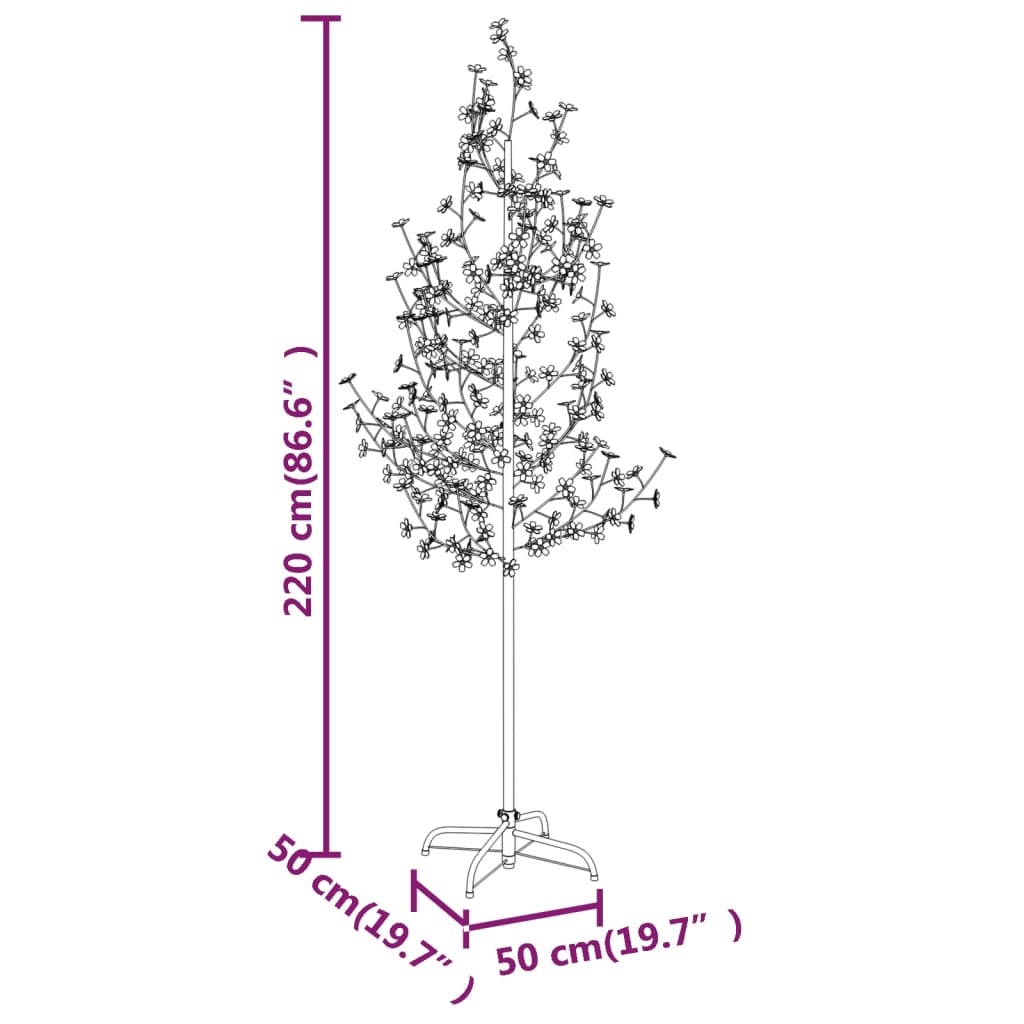 Copac cu flori de cireș cu LED, 220 LED-uri alb calde, 220 cm Lando - Lando