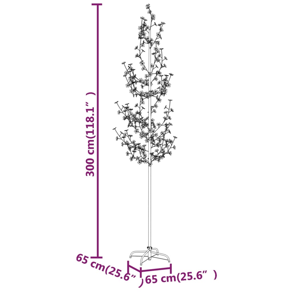 Copac cu flori de cireș cu LED, 368 LED-uri alb calde, 300 cm Lando - Lando