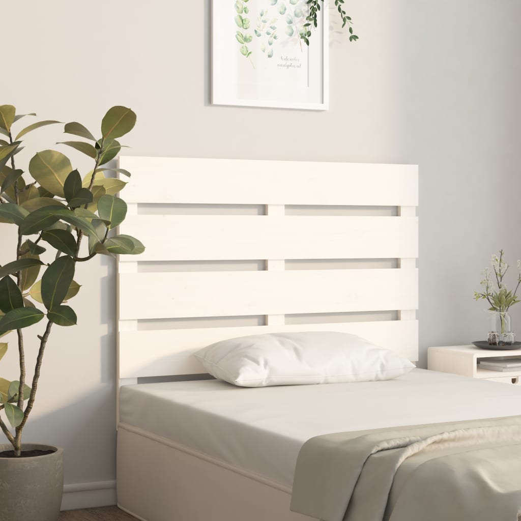 Tăblie de pat, alb, 100x3x80 cm, lemn masiv de pin - Lando