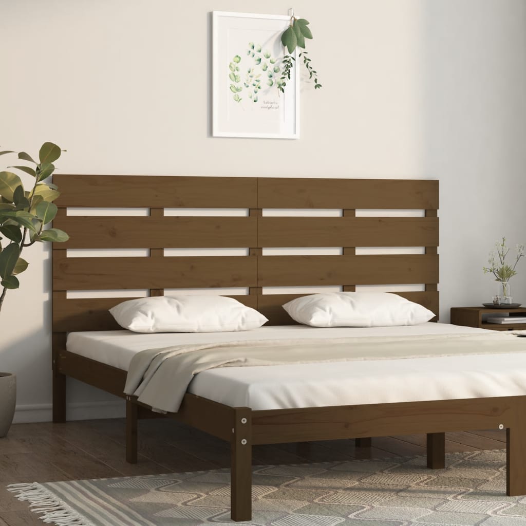 Tăblie de pat, maro miere, 200x3x80 cm, lemn masiv de pin - Lando