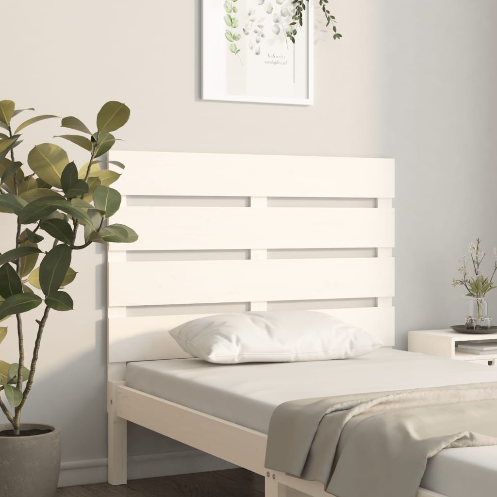 Tăblie de pat, alb, 75x3x80 cm, lemn masiv de pin - Lando