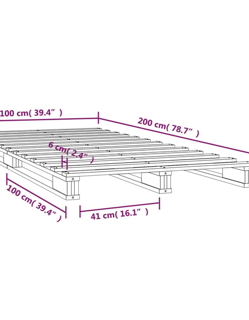 Încărcați imaginea în vizualizatorul Galerie, Pat din paleți, negru, 100x200 cm, lemn masiv de pin - Lando
