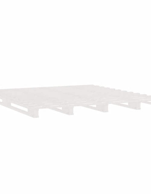 Загрузите изображение в средство просмотра галереи, Pat din paleți Small Double 4FT alb, 120x190 cm, lemn masiv pin - Lando
