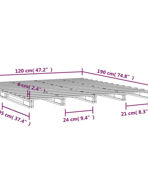Загрузите изображение в средство просмотра галереи, Pat din paleți Small Double 4FT gri, 120x190 cm, lemn masiv pin - Lando
