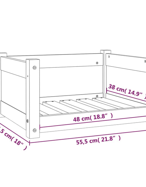 Încărcați imaginea în vizualizatorul Galerie, Pat pentru câini, 55,5x45,5x28 cm, lemn masiv de pin - Lando
