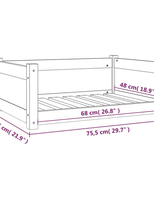 Încărcați imaginea în vizualizatorul Galerie, Pat pentru câini, 75,5x55,5x28 cm, lemn masiv de pin - Lando
