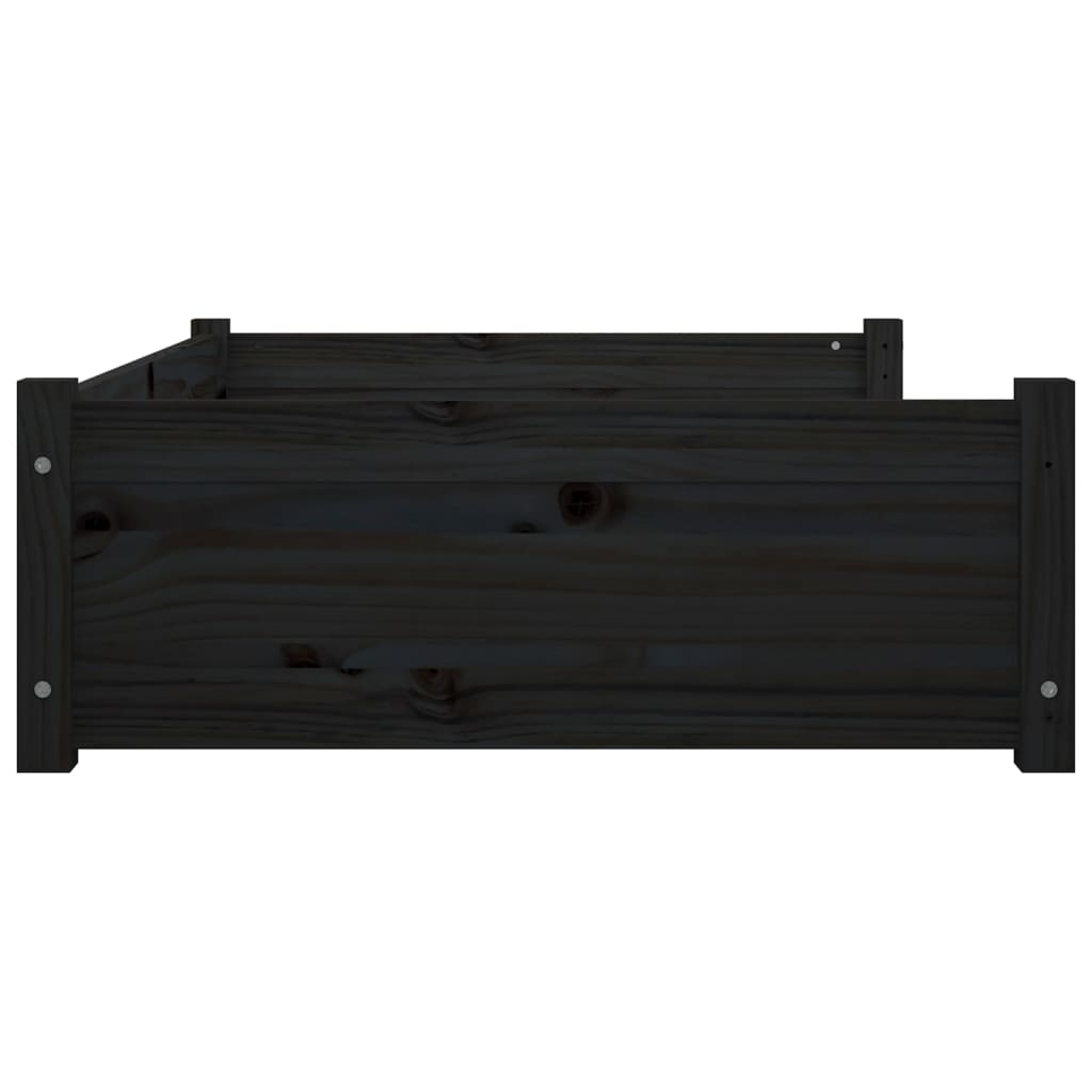 Pat pentru câini, negru, 95,5x65,5x28 cm, lemn masiv de pin - Lando