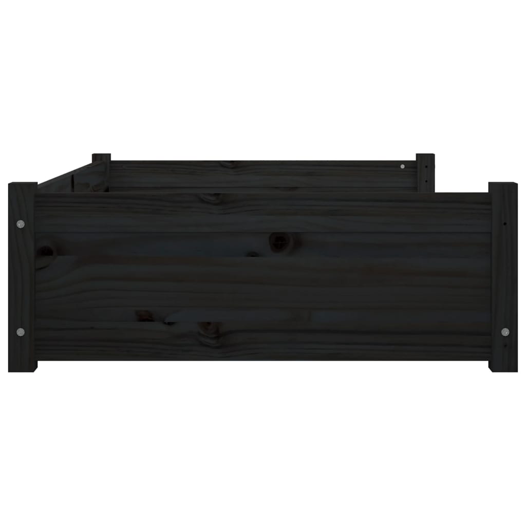 Pat pentru câini, negru, 105,5x75,5x28 cm, lemn masiv de pin - Lando