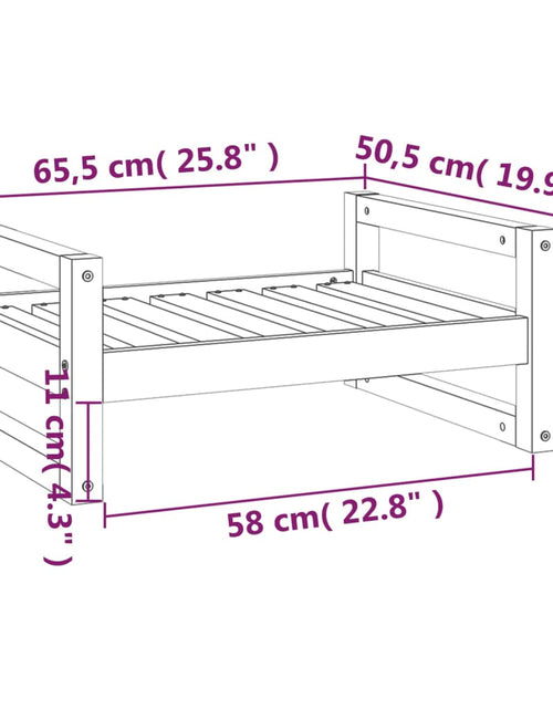 Încărcați imaginea în vizualizatorul Galerie, Pat pentru câini, gri, 65,5x50,5x28 cm, lemn masiv de pin - Lando

