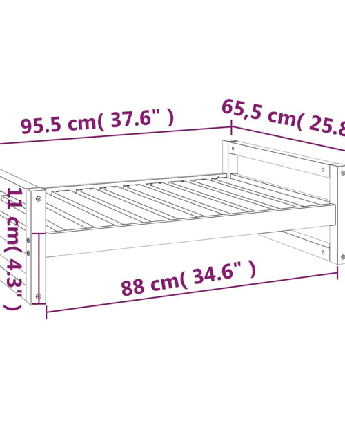 Încărcați imaginea în vizualizatorul Galerie, Pat pentru câini, 95,5x65,5x28 cm, lemn masiv de pin - Lando
