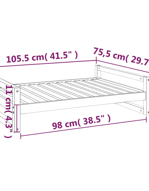 Încărcați imaginea în vizualizatorul Galerie, Pat pentru câini, gri, 105,5x75,5x28 cm, lemn masiv de pin - Lando
